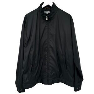 Peter Millar Bomber Jacket Windbreaker Lightweight Mens XL Black Zip Pockets